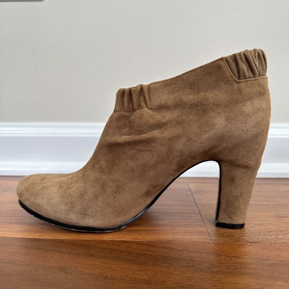 Sam Edelman Simone Booties Brown Suede Elastic Ankle Boots Women's 7.5 M - Picture 3 of 12